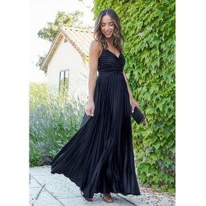 PETAL & PUP Naira Pleated Maxi Dress